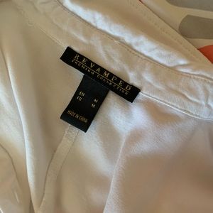 Cropped white button-up blouse